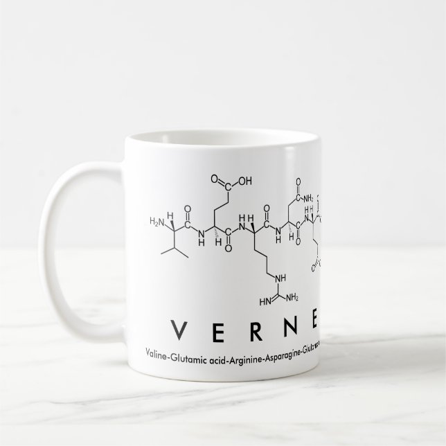 Taza De Café Verne peptide nombre mug (Izquierda)