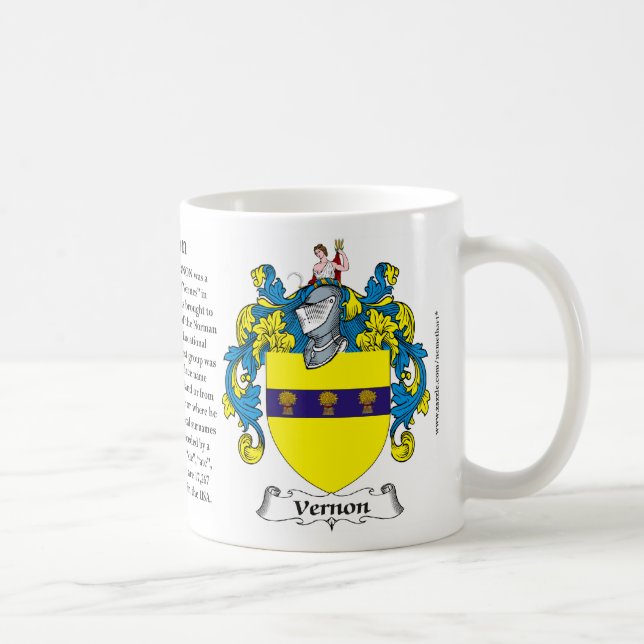 Taza De Café Vernon, el origen, el significado y el escudo (Derecha)