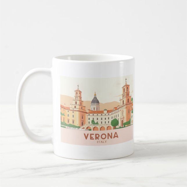 Taza De Café Verona Italia Pastel Travel - Balcón de Julieta (Izquierda)