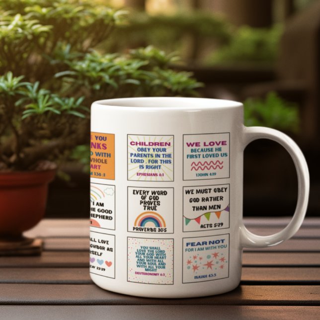 Taza De Café Versículo bíblico de memoria para niños lindos (Subido por el creador)