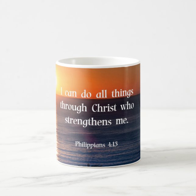 Taza De Café versículo bíblico, Filipenses 4:13, (Centro)