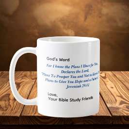 Taza De Café Versículo Bíblico Los Planes- Azul Personalizar