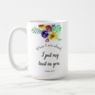 Taza De Café Versículo de la Biblia sobre el miedo Flores de ac