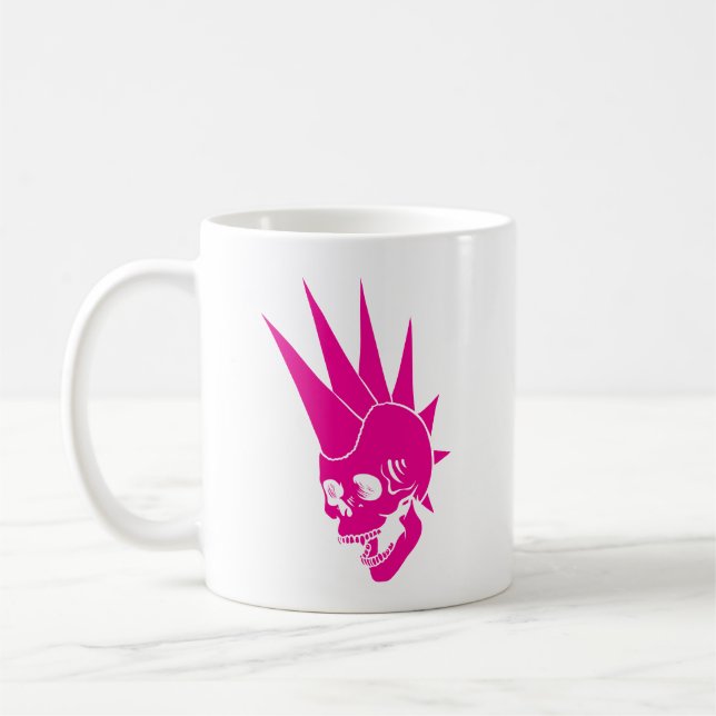 Taza De Café Versión 2 de cráneo punk personalizable (Izquierda)