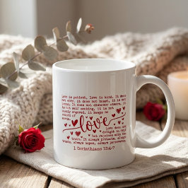 Taza De Café Verso Bíblico Cristiano Día de San Valentín Inspir