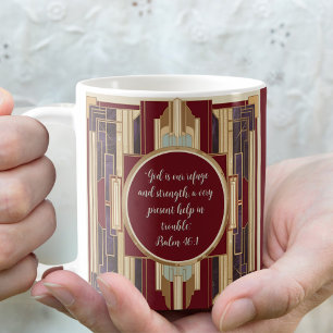 Taza De Café Verso Bíblico Descargable Personalizable Art Déco