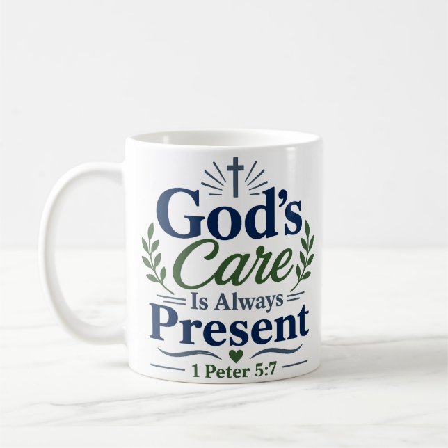 Taza De Café Verso Confortante: El Cuidado de Dios Siempre Está (Izquierda)