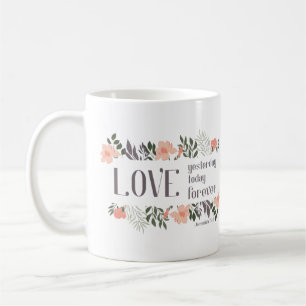Taza De Café Verso de la Biblia: Amor ayer, hoy, para siempre