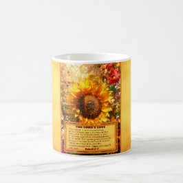 Taza De Café Verso de la Biblia con girasoles William Morris