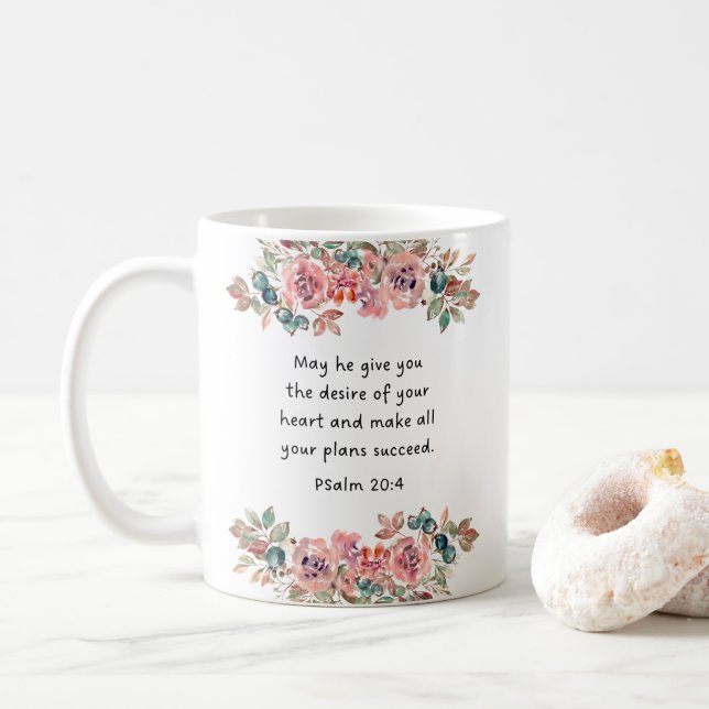 Taza De Café Verso de la Biblia Cristiana (Con donut)