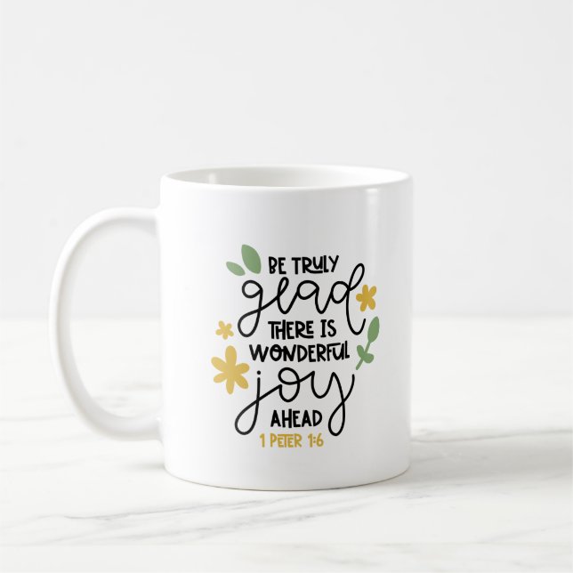 Taza De Café Verso de la Biblia Cristiana Estar Verdaderamente  (Izquierda)