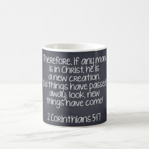 Taza De Café Verso de la biblia del 5:17 de 2 Corinthians