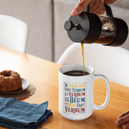Taza De Café Verso de la Biblia Latina en Principio Erat Verbum