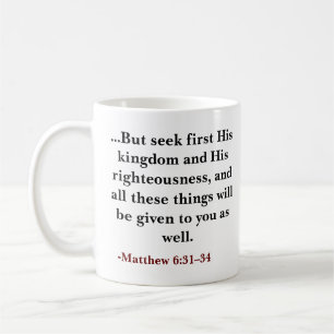 Taza De Café Verso de la Biblia personalizado Pero busca primer