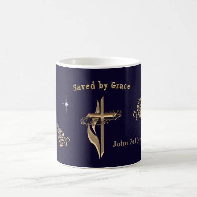 Taza De Café Verso de la Biblia salvado por Grace (Centro)