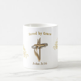 Taza De Café Verso de la Biblia salvado por Grace