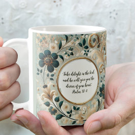 Taza De Café Verso del Personalizable del marco de Tan verde