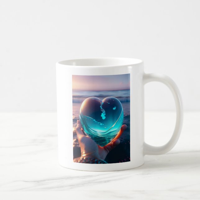 Taza De Café Very beautiful romantic heart picture AI (Derecha)