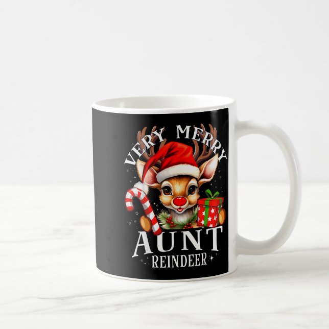 Taza De Café Very Merry Aunt Reindeer Matching Christmas  (Derecha)
