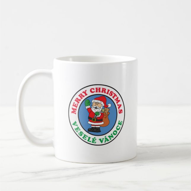 Taza de café Vesele Vanoce Navidad Checa Santa (Izquierda)