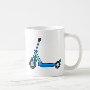 Taza De Café Vespa azul del retroceso/del empuje del dibujo