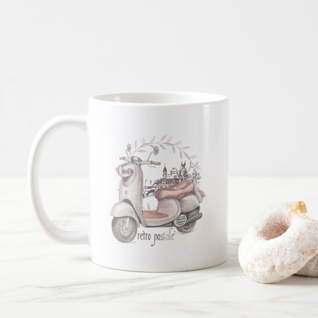Taza De Café Vespa retra fresca (Con donut)