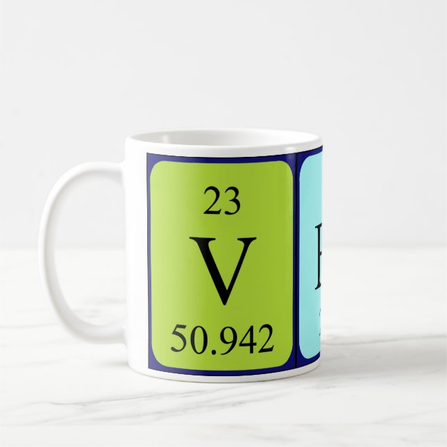 Taza De Café Vesta periódica nombre de tabla mug (Izquierda)