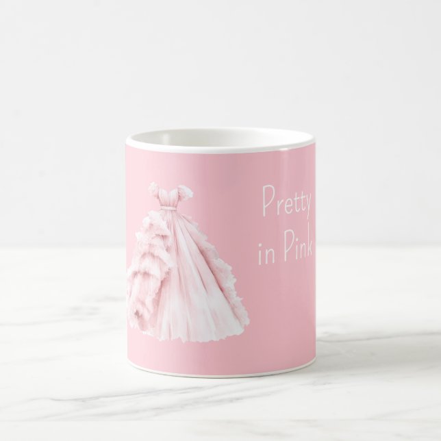 Taza De Café Vestido Bonito de Rosa (Centro)
