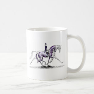 Taza De Café Vestido caballo en Trot Piaffe