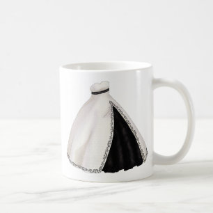 Taza De Café Vestido de boda blanco y negro