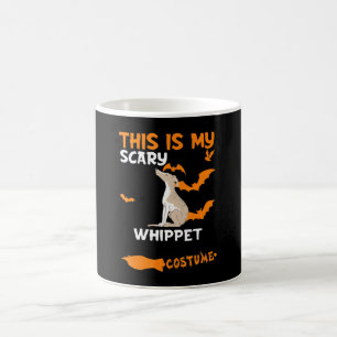 Taza De Café Vestido de marioneta Halloween Lazy Scary Dog T-Sh