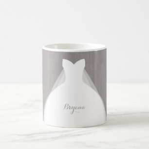 Taza De Café Vestido de Novia Glamour Moderno Elegante Gris
