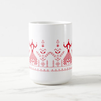 Taza De Café Vestido del movimiento folk ucraniano