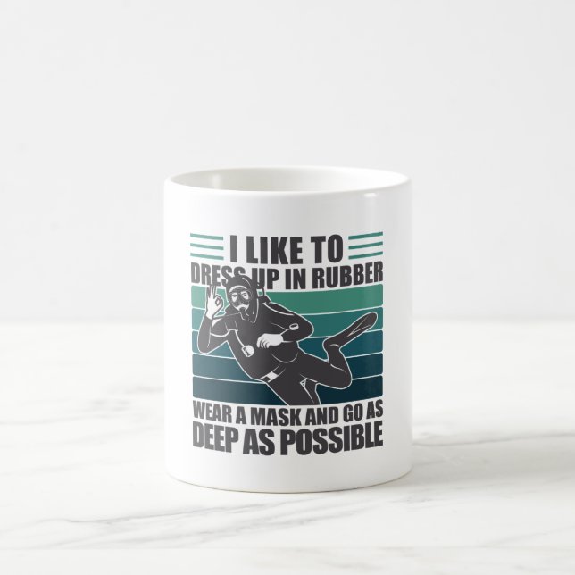 Taza De Café Vestido En Rubber Scuba Diver (Centro)