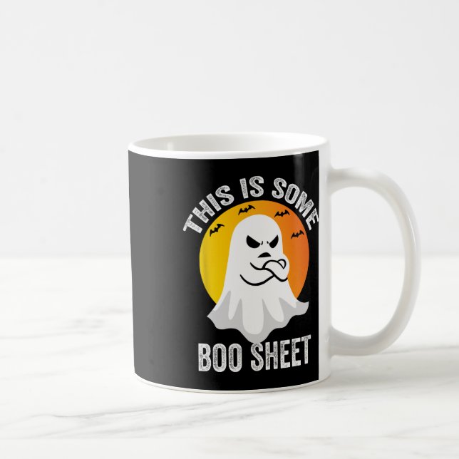 Taza De Café Vestido Fantasma De Boo De Halloween Retro (Derecha)