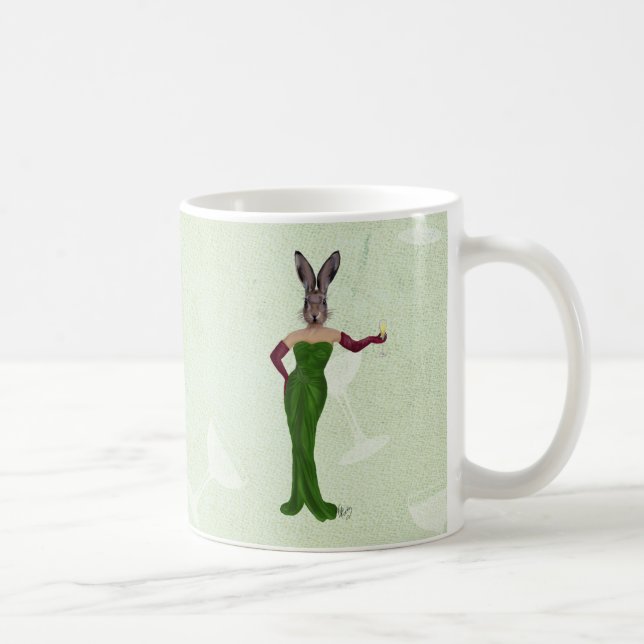 Taza De Café Vestido verde conejo 3 (Derecha)