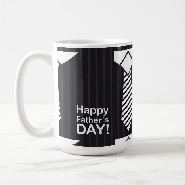 Taza De Café Vestidos Elegantemente Trayendo Feliz Día De Los P (Izquierda)