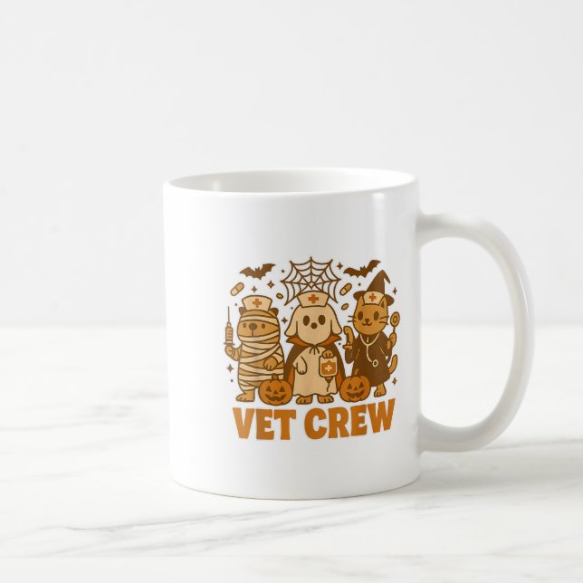 Taza De Café Vet Crew Halloween Disstuve Perro gato Capibara Ma (Derecha)
