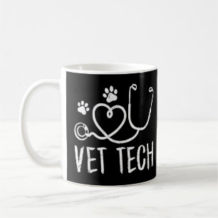 Taza De Café Vet Tech Love Animals Paw Print Vettechlif