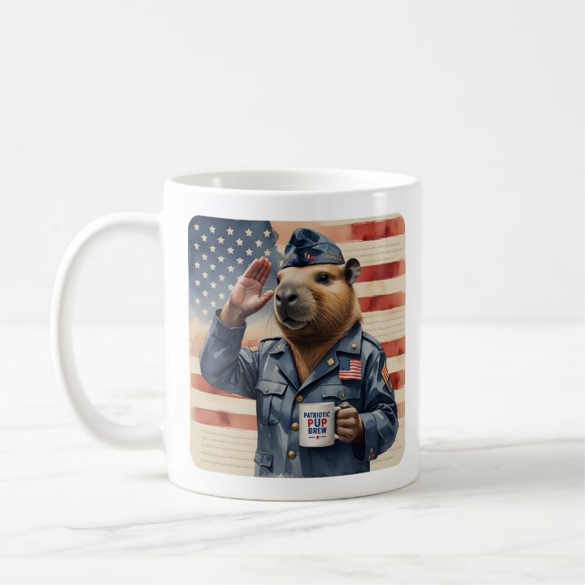 Taza De Café Veteran Capybara Coffee Mug Set (Izquierda)