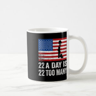 Taza De Café Veterano 22 días Conciencia sobre el suicidio Ptsd