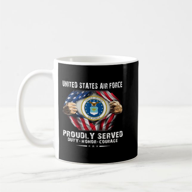 Taza De Café Veterano de la Fuerza Aérea sirvió orgullosamente  (Izquierda)