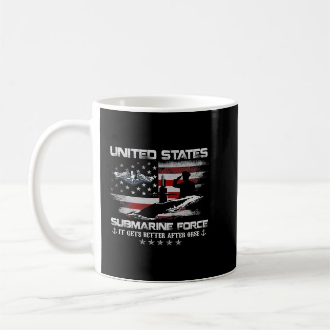 Taza De Café Veterano de la Fuerza Submarina de Estados Unidos  (Izquierda)