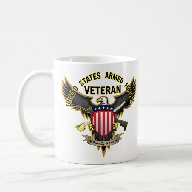 Taza De Café Veterano de las Fuerzas Armadas de Estados Unidos, (Izquierda)