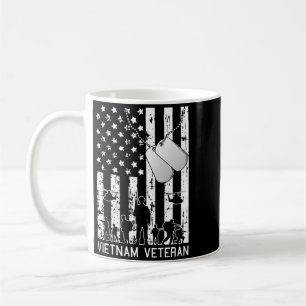 Taza De Café Veterano de Vietnam Bandera Americana Genial Milit