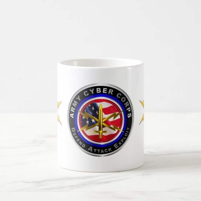 Taza De Café Veterano del Cuerpo Cibernético del Ejército (Centro)