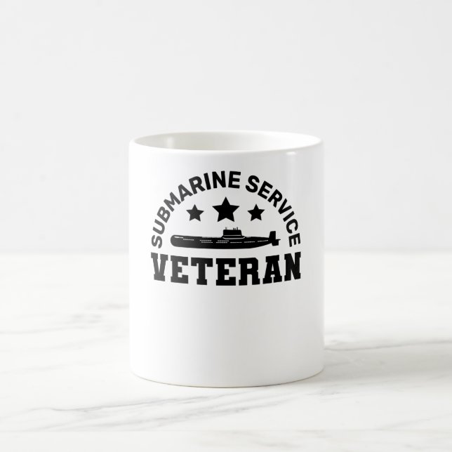 Taza De Café Veterano del Servicio Submarino - Diseño Militar (Centro)