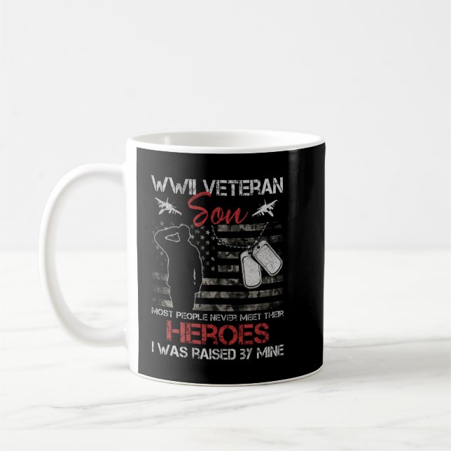 Taza De Café Veterano hijo de la Segunda Guerra Mundial, la may (Izquierda)