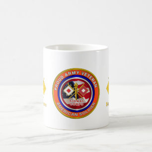 Taza De Café Veterano Orgulloso del Cuerpo de Señales del Ejérc
