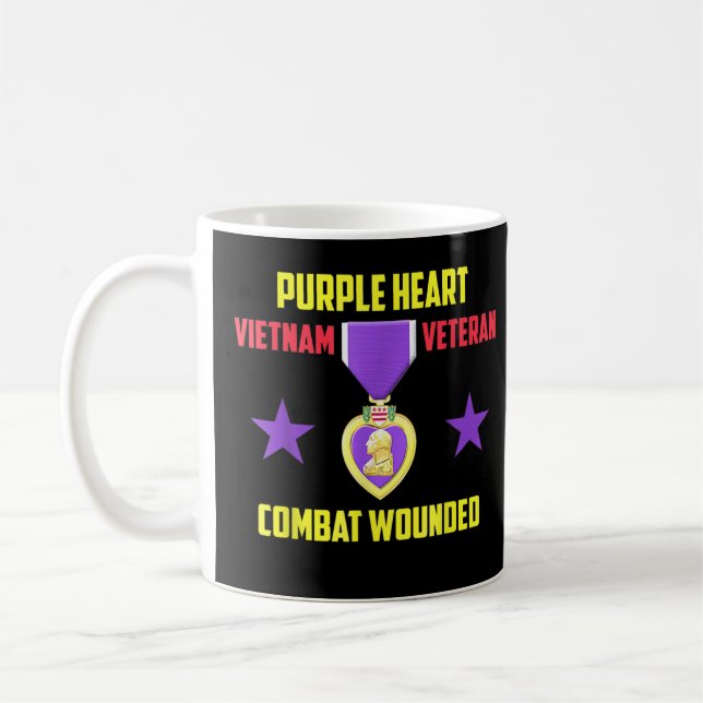 Taza De Café Veterano vietnamita de Purple Heart (Izquierda)